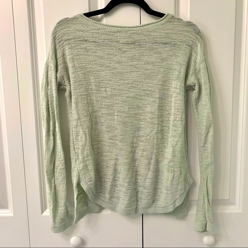 Mint green slub knit sweater